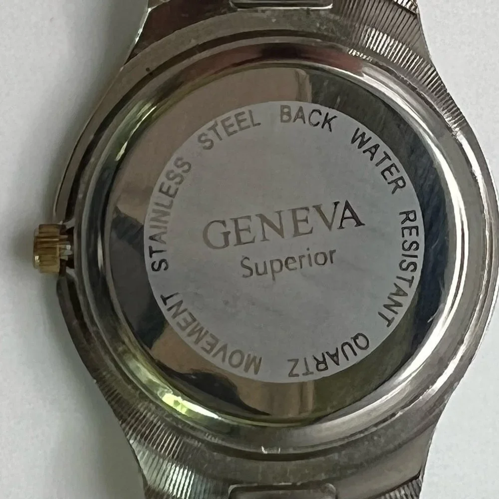 GENEVA Superior Vintage Watch Working Silver Gold White Working